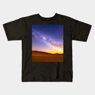 Ai Generated Art Scenery - Desert Night Sky Sunset Kids T-Shirt